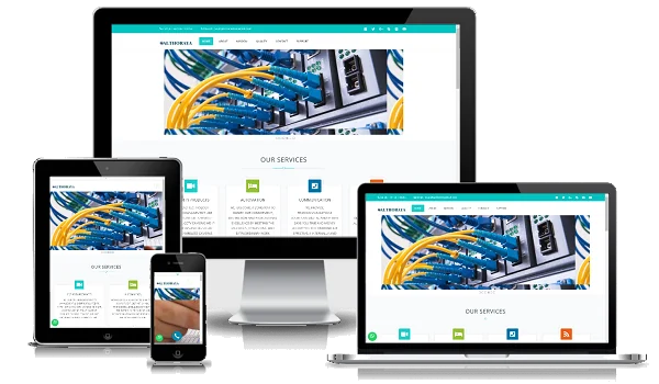 Responsive website designed by Neptune UAE shown on desktop, laptop, tablet and phone
